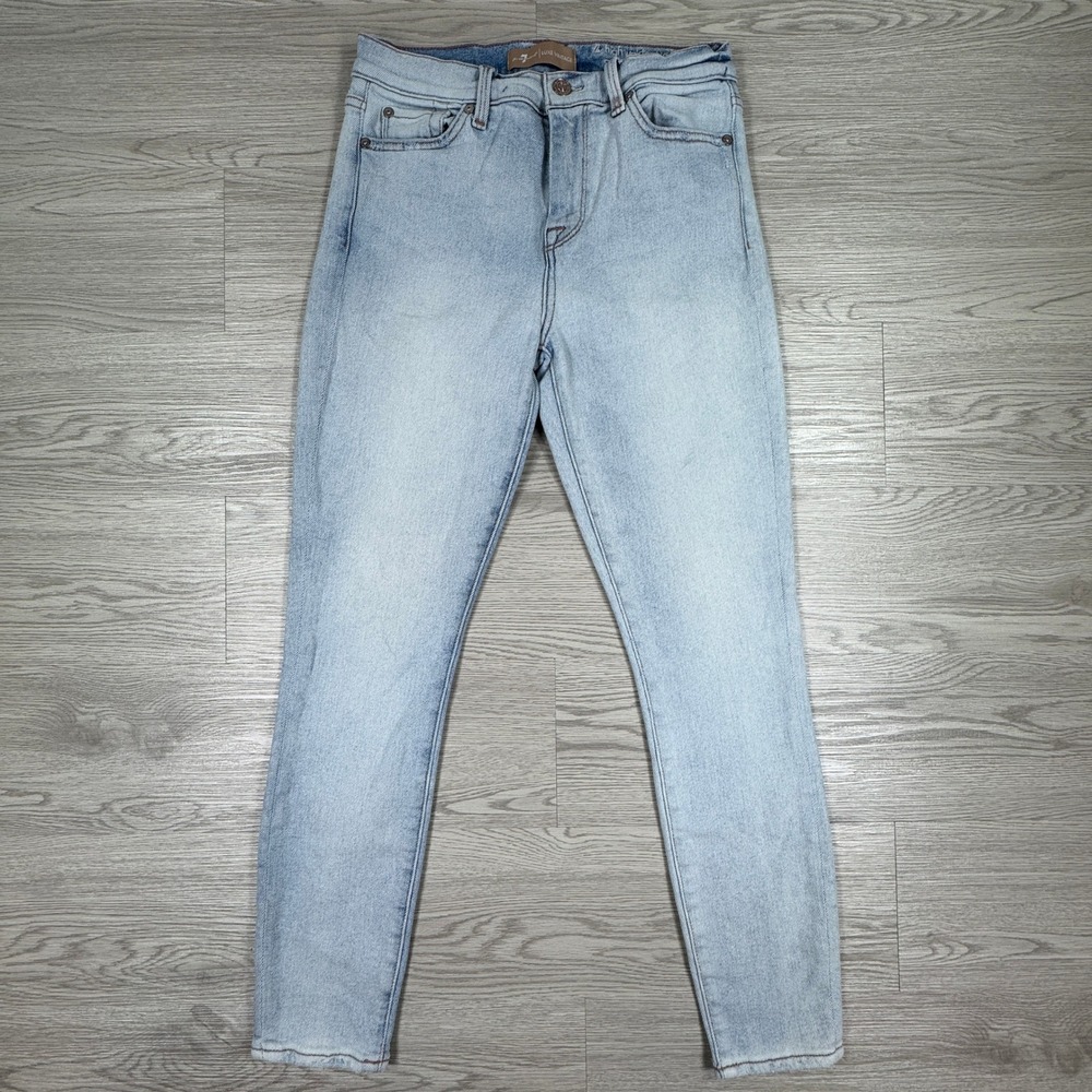 7 For All Mankind Women's Jeans High Waist Ankle Skinny Luxe Vintage Light 27